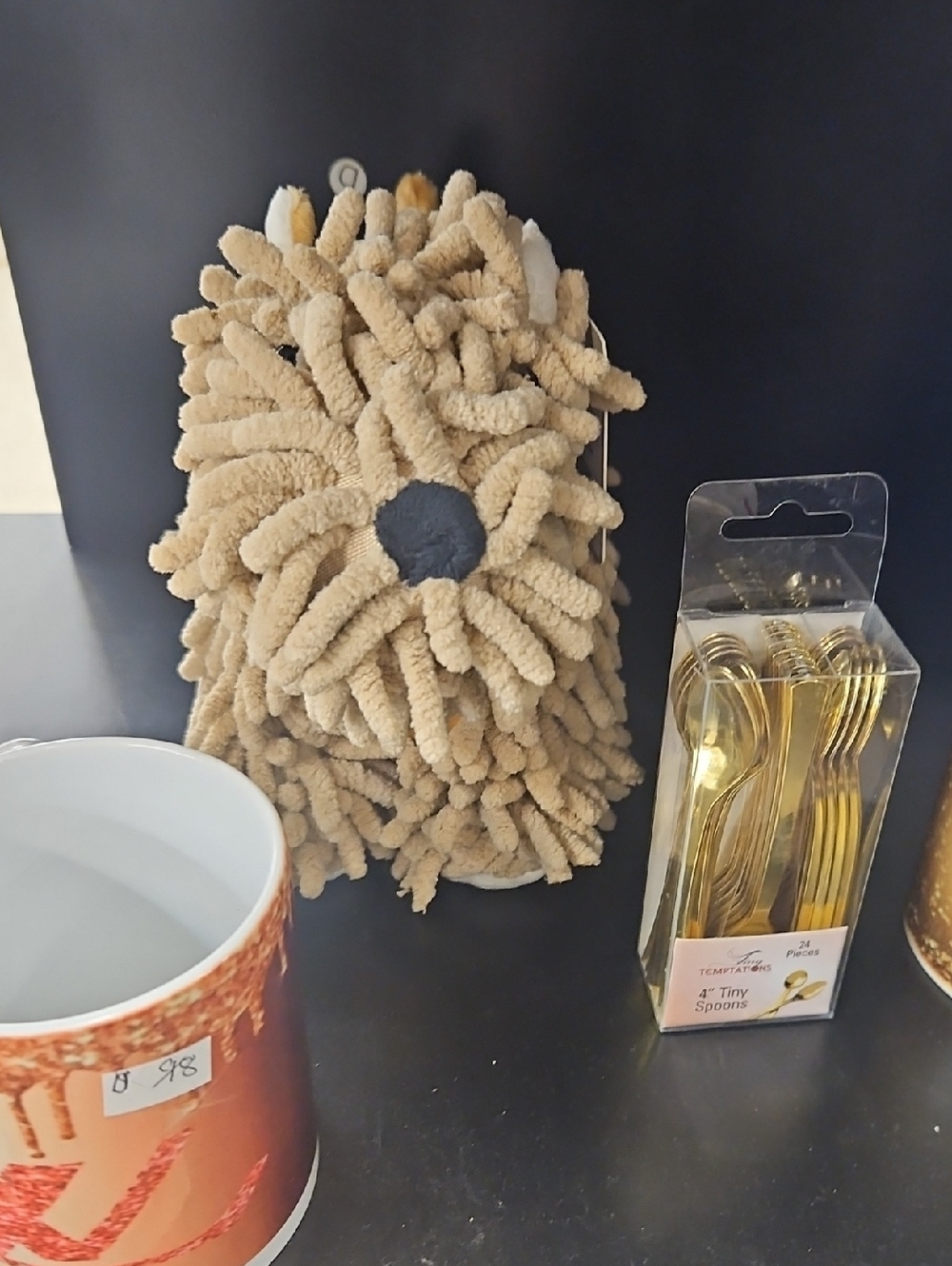 Beige Chenille Bath Pom-Pom Hand Towel